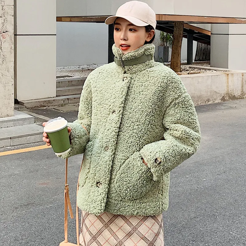 2019 зимнее женское пальто из искусственного меха овечья шерсть шерпа куртка