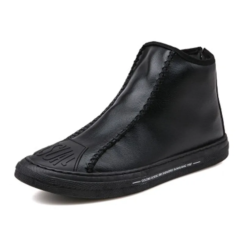 

Personalized rear zipper high top men's shoes autumn and winter men's boots fashion trend tooling shoes men's Martin boots