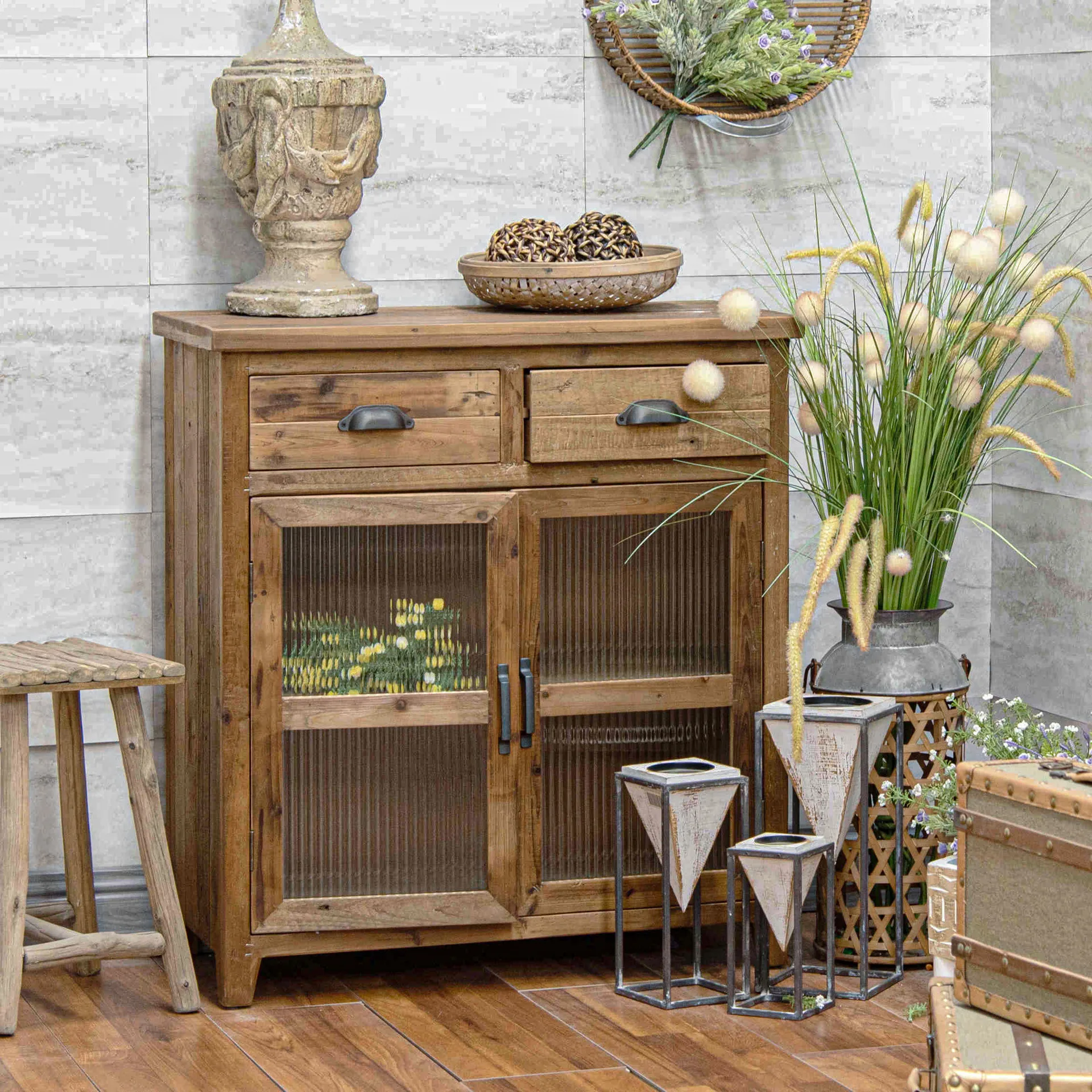 

Nordic INS Solid Wood Side Cabinet Home Modern Minimalist Wall Integrated Cabinet Kitchen Tea Cabinet Small Apartment Locker