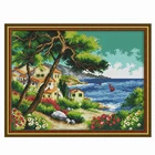 Деревянные дома и пейзажи по морю, счетный 11CT 14CT, Набор для вышивки крестом DIY DMC, вышивка крестом, рукоделие, домашний декор