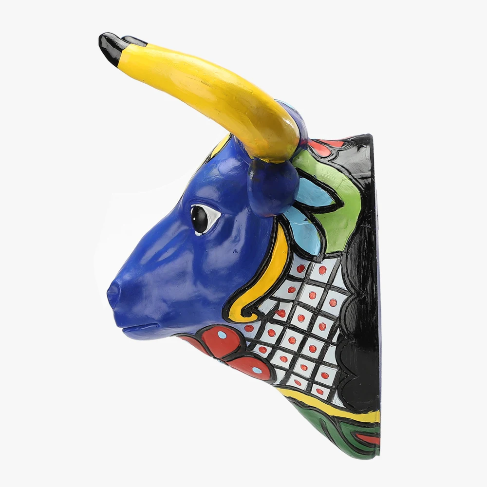 Настенный декор в виде Головы Быка для спальни сада подвесное украшение яркий