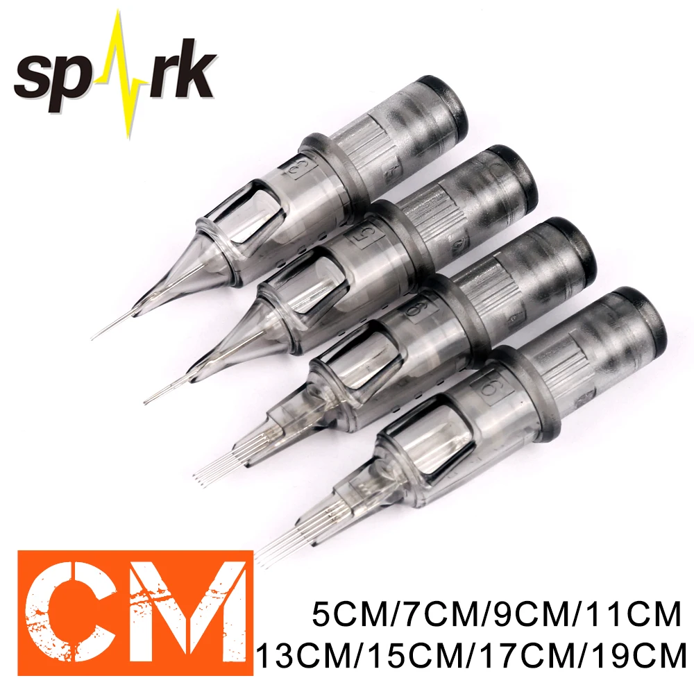 10 шт./партия SPARK Smoke серый картридж Иглы для татуировки Изогнутые Magnum#12 0,35 мм agujas Иглы для татуировки картриджа ручка машины