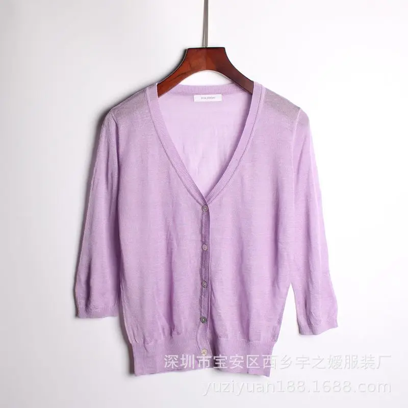 LEH 2019 летний Кардиган женские тонкие свитера наружный вязаный Топ розовый белый