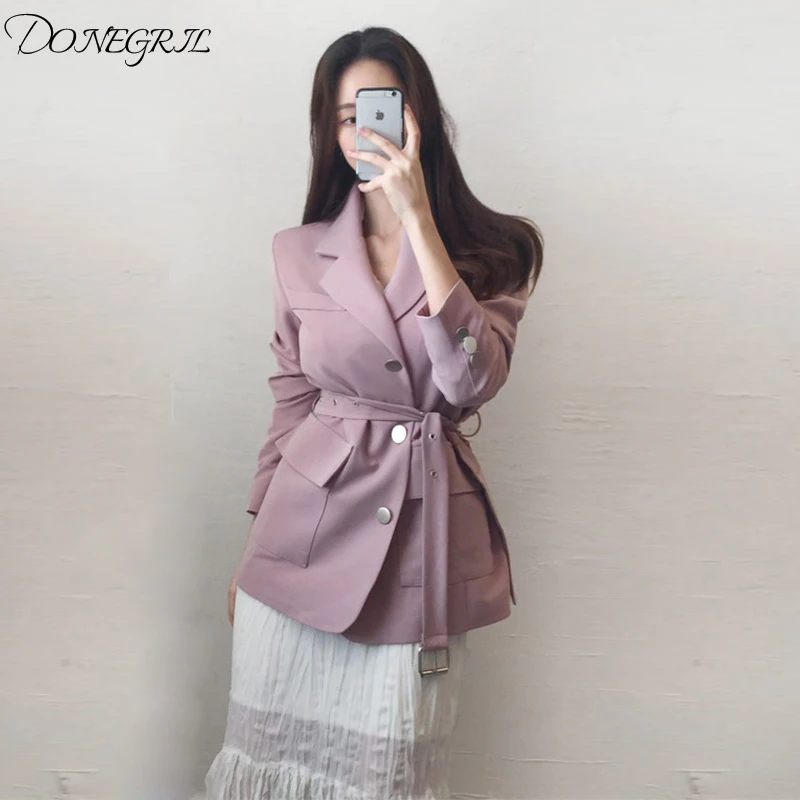 Женский пиджак новый корейский костюм весна-осень 2020 с длинными рукавами