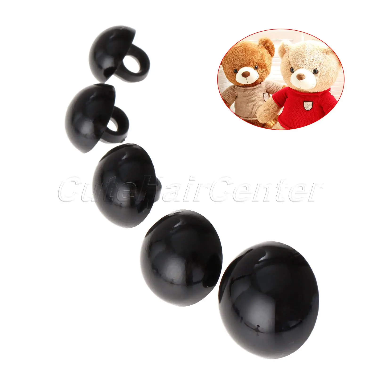 100 шт./1 коробка пластиковые пуговицы черный глянцевый хвостовик акриловые