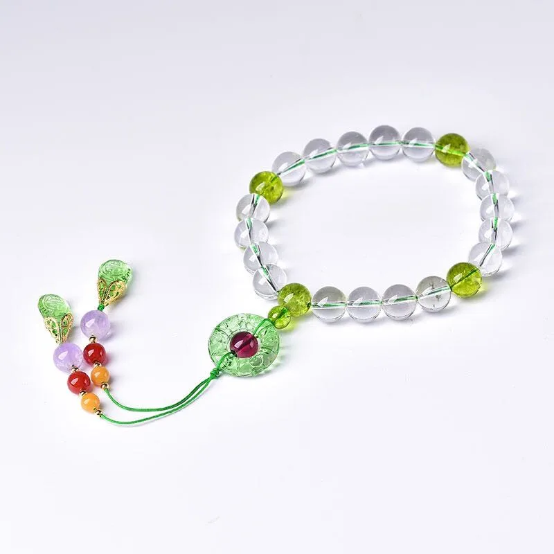 Qing Dynasty Same Style Bracelet of Queen Natural Clear Crystal 18 Eighteen Beads Prayer Women's Accessories Wholesal | Украшения и