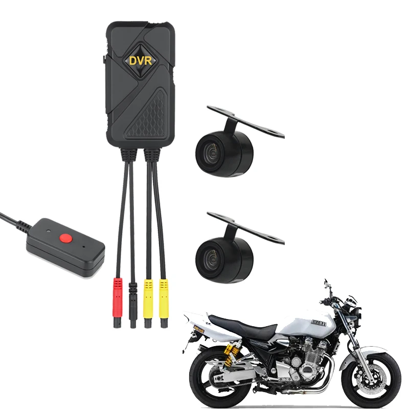 Мотоциклетный видеорегистратор 1080P + 720P вид спереди и сзади 2-канальный черный