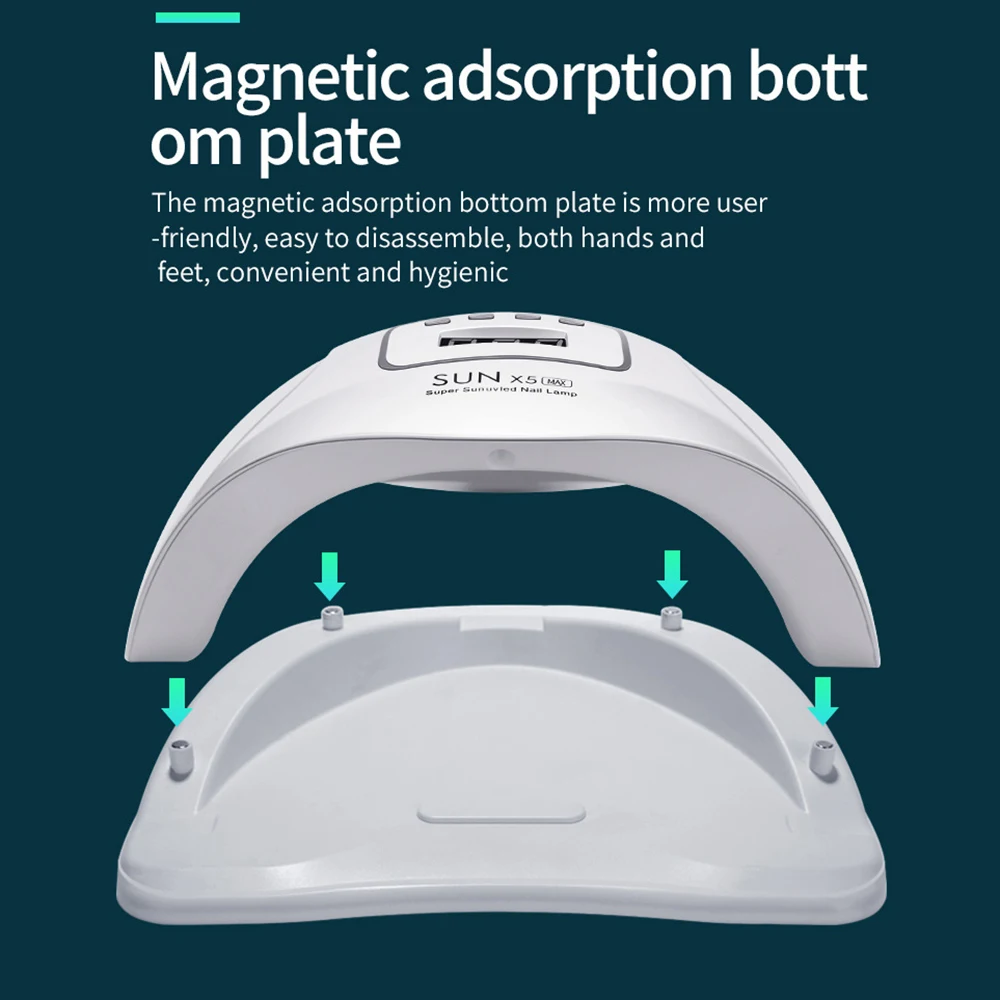 Лампа SUN X5 MAX для сушки ногтей светодиодсветодиодный с автоматическим датчиком 120