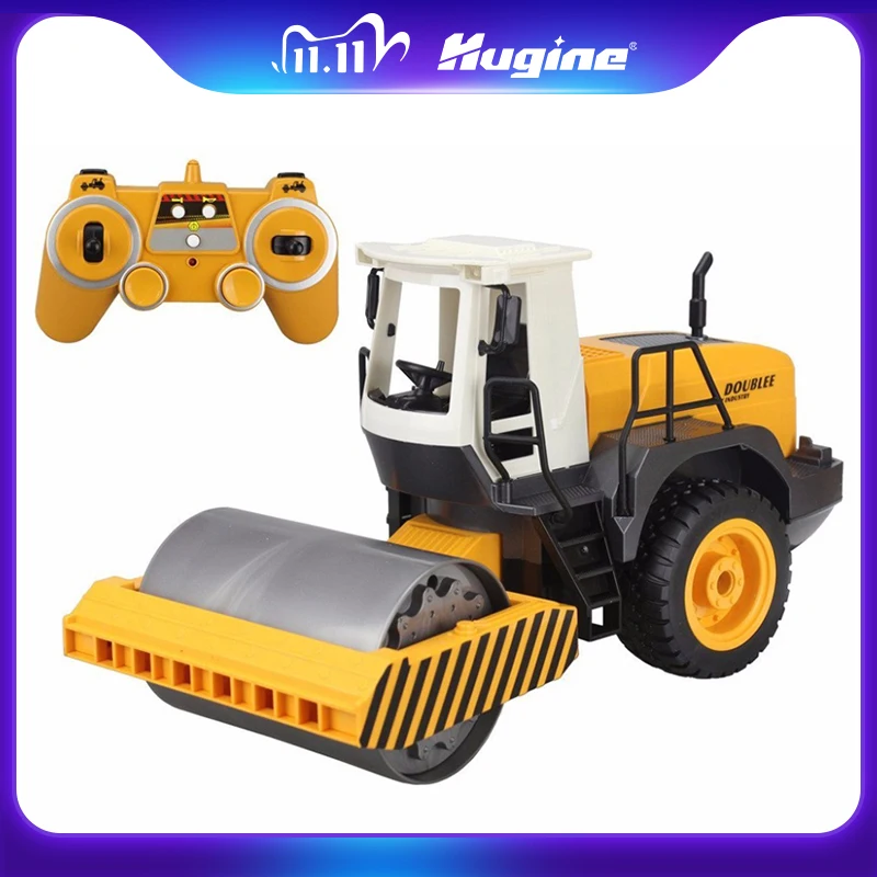 

RC Truck Road Roller 2.4G Remote Control Single Drum Vibrate 2 Wheel Drive Engineer Electronic Truck Model Hobby Toys