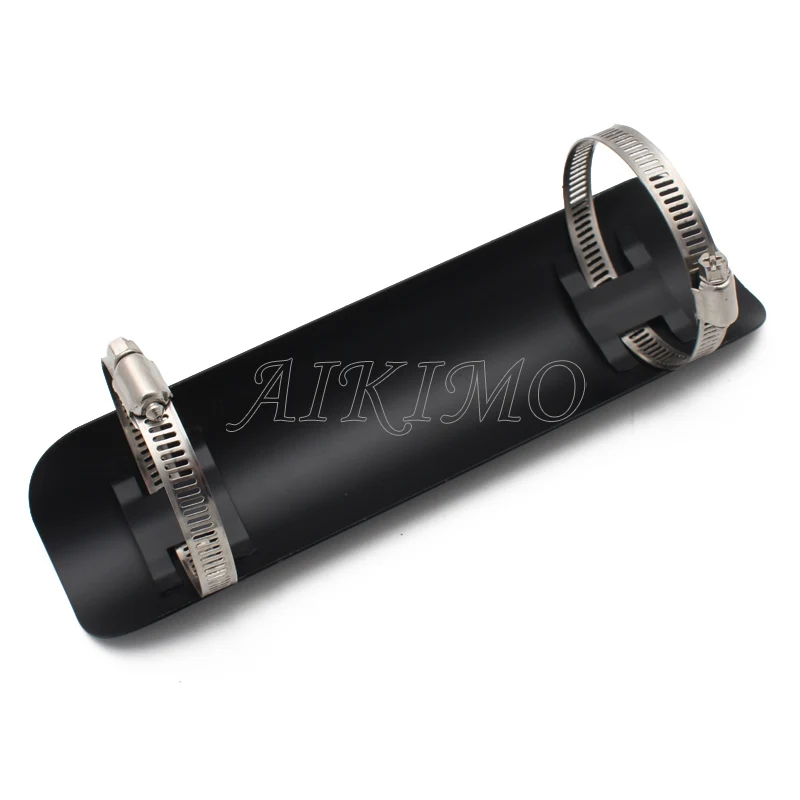 Черный/хромированный металлический глушитель выхлопной трубы мотоцикла