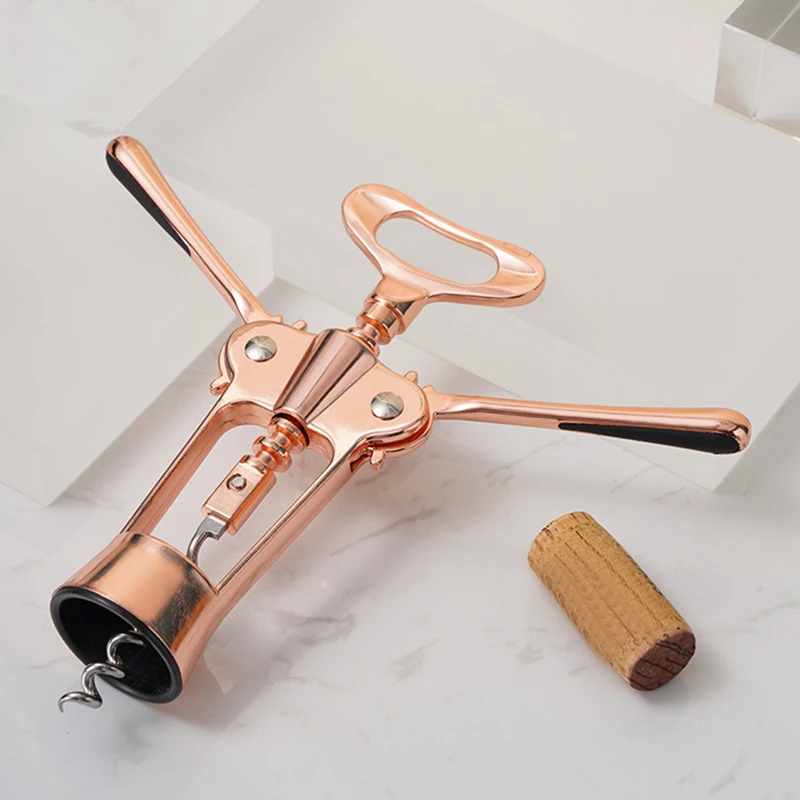 

Zinc Alloy Red Wine Opener Kitchen Metal Wine Handle Pressure Corkscrew Bar Party Kitchen Tool Accessory