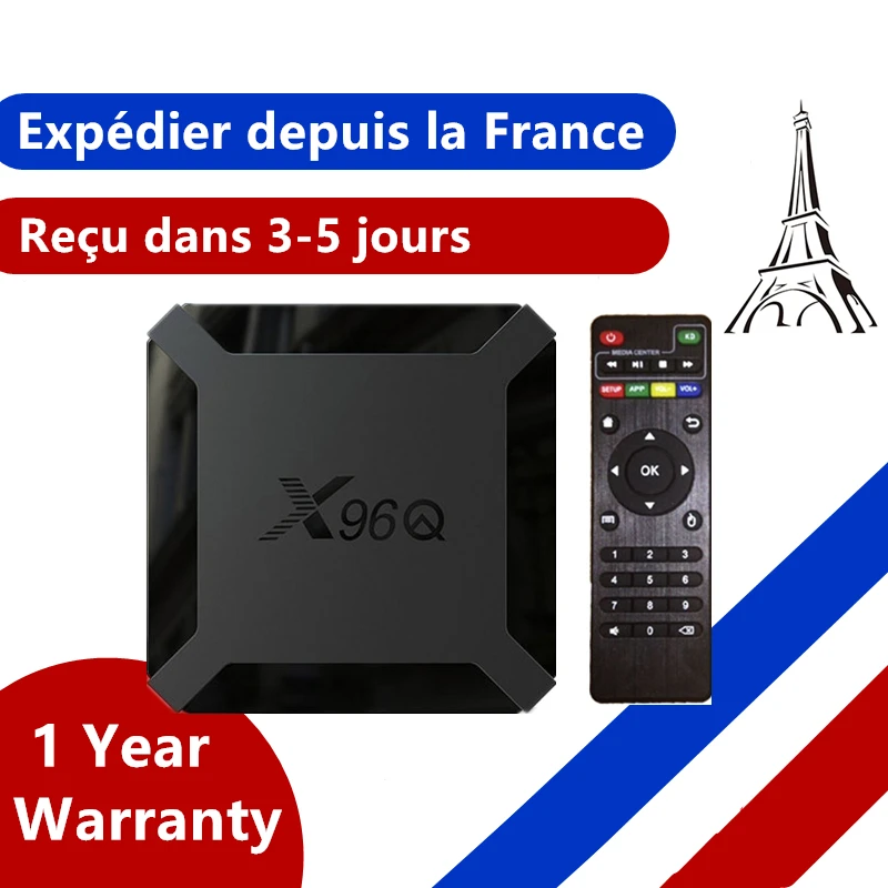 

New x96q Android 10.0 tv box iptv box x96 q 1G 8G 2G 16G Allwinner H313 smart ip tv set top box ship from france