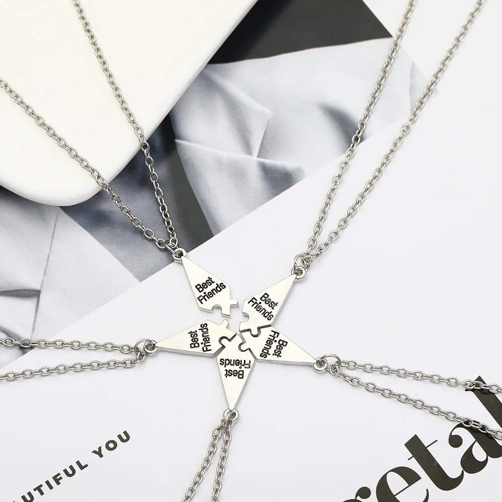 

Hot Selling Fashion New Stitching Necklace Friends Best Friends Monogram Pendant Friendship Clavicle Chain Party Jewelry Gift