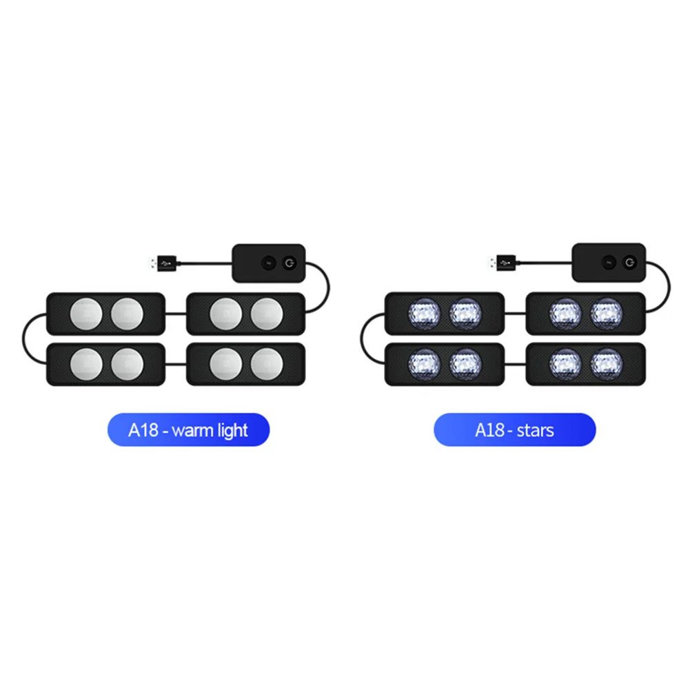 

2 Colors A18 USB RGB LED Atmosphere Car Floor Foot Light Music Voice Control Automotive PVC Carbon Fiber Decorative Ambient Lamp