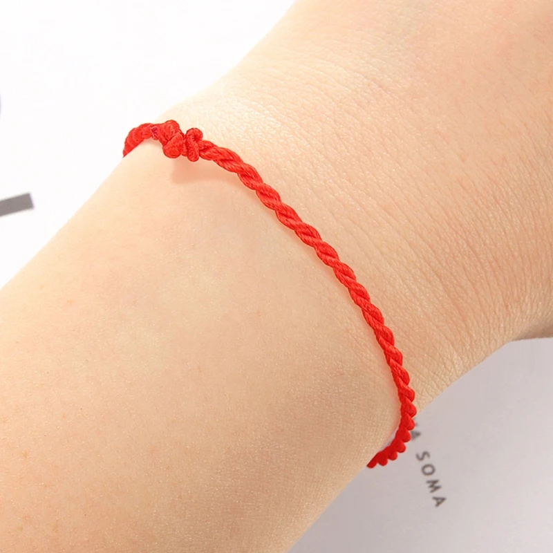 Лидер продаж 100 шт. плетеная круглая красная веревка на удачу ремешок для