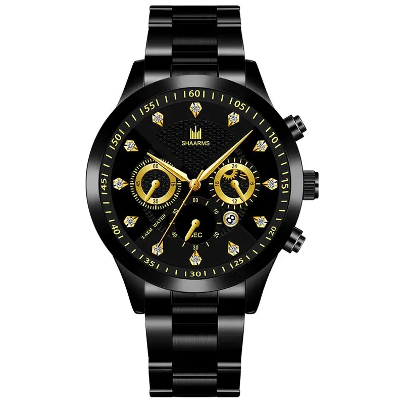 Sharms Роскошные мужские часы с бриллиантами модные кварцевые наручные из