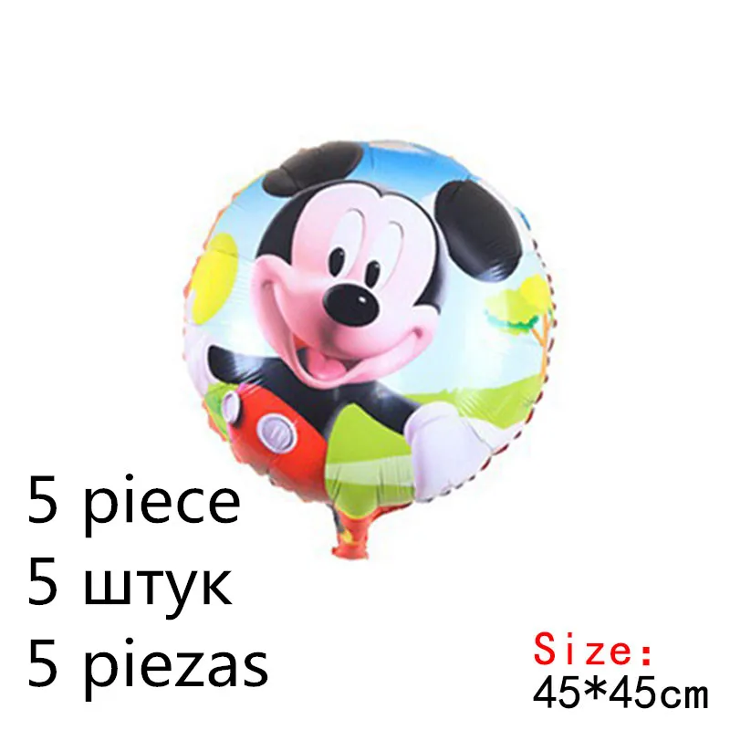 Фольгированный шар с Микки и Минни Маус, 112 см, гигантские вечерние шары с Минни Маус, детский праздничный домашний декор, игрушки для мальчиков и девочек - Цвет: 5pcs