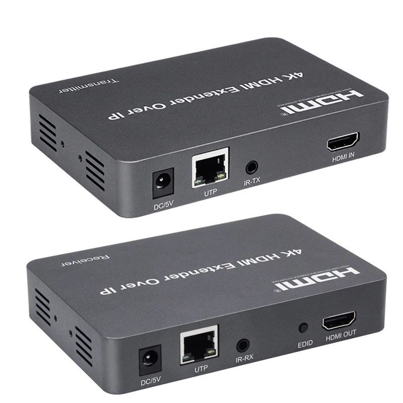 

150M 4K HDMI Extender TX RX Over IP KVM RJ45 Cat5E Cat6 Ethernet Cable Support USB Mouse Keyboard Extension Lossless Compression