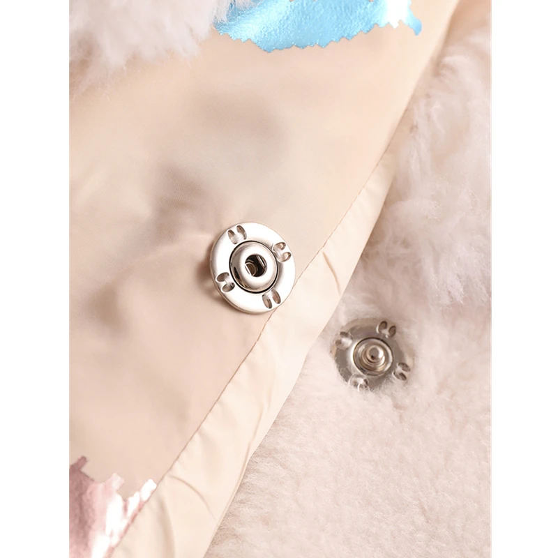 

Winter New Plus Size 2021 Sheep Shearing Jacket Women Warm 200% Wool Coat Fashion Slim Patchwork High Quality Down Jacket Female