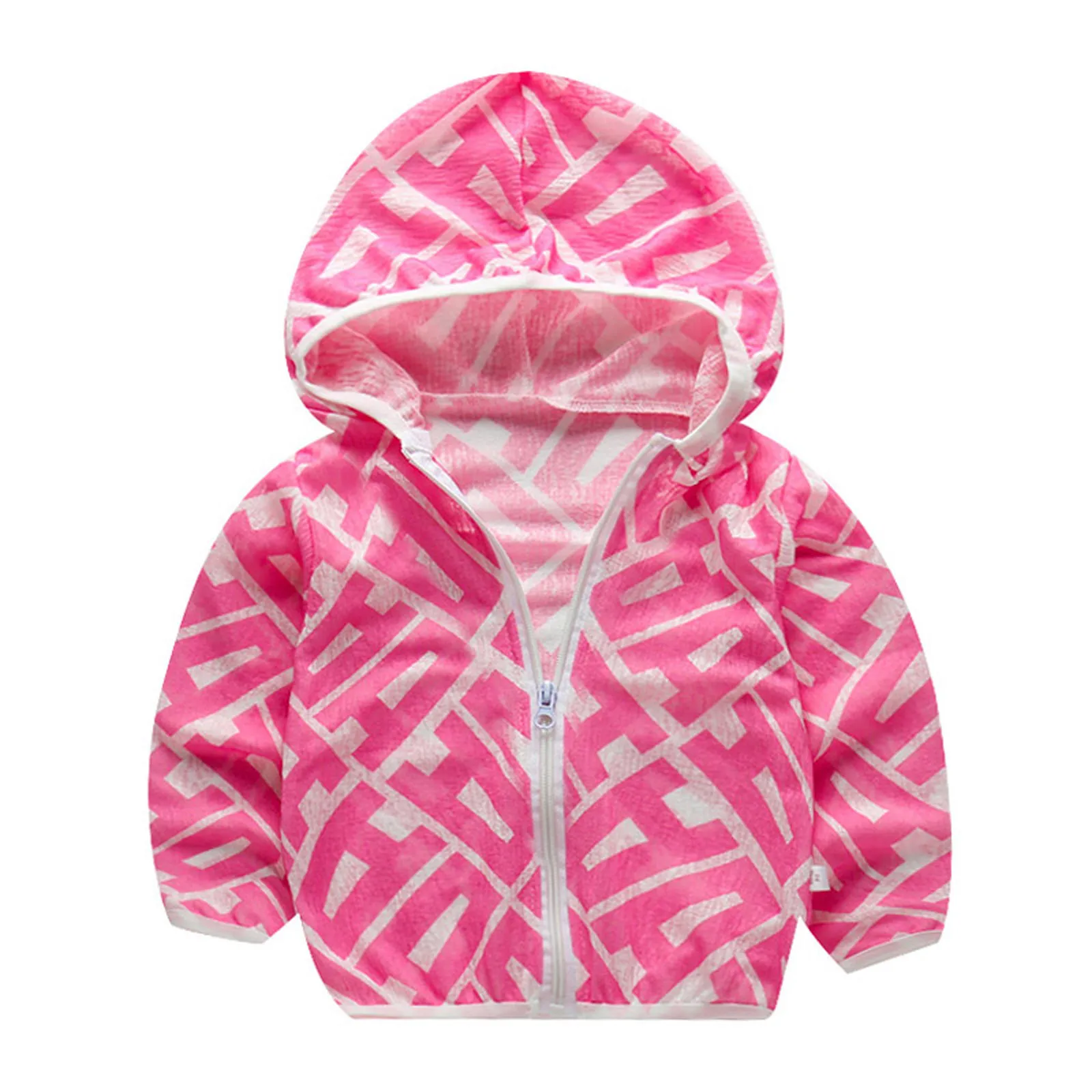 

Summer Baby Girls Sunscreen Tops Fashion Hoodies Cartoon Printing Sun Protection Long-slevees Casual Coats Kids Clothing