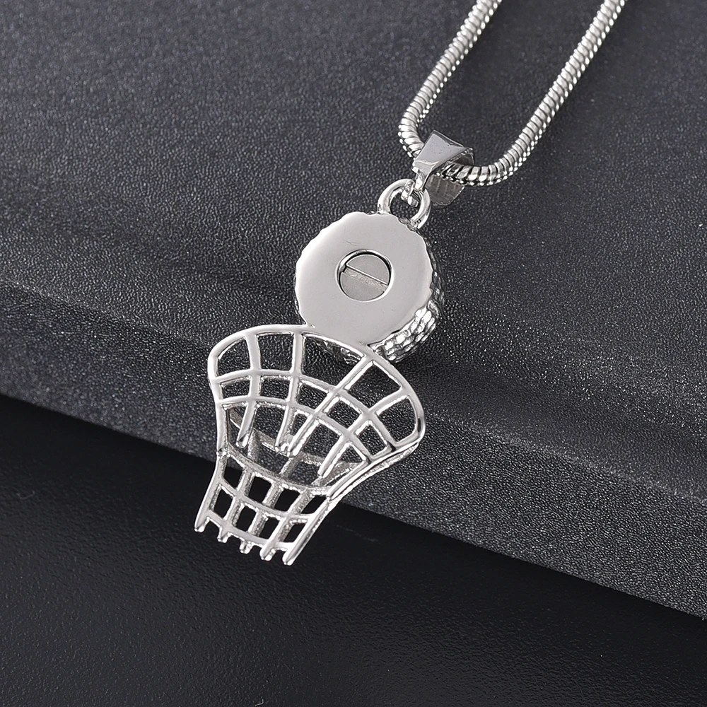 

IJD10522 Stainless Steel Basketball Cremation Keepsake Pendant for Ashes Urn Small Box Memorial Souvenir Necklace Jewelry