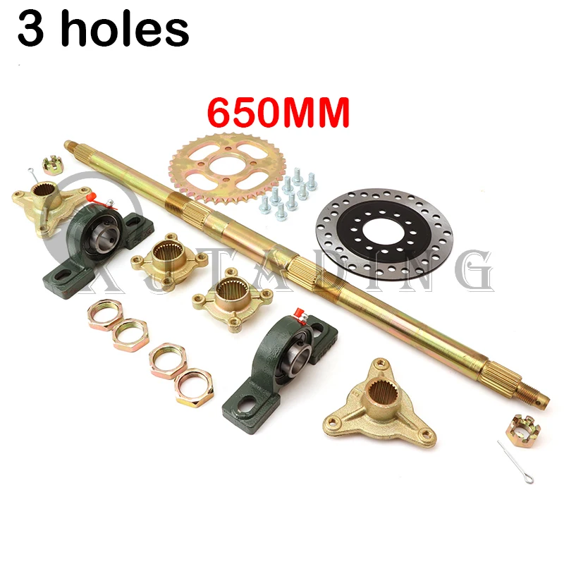 

Задняя ось в сборе, 61 см, 65 см, с кронштейном и цепочкой втулки для четырехколесных Багги 110 см3 125 см3 150 см3 для каратинга, 4 отверстия, 3 отверстия