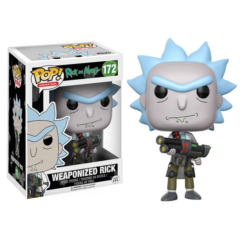 with box 172 Funko POP Рик и Морти Огуречный пистолет лазер cannon 10 см Фигурки игрушки виниловые куклы для коллекции Аниме фигурки - Цвет: with box 172