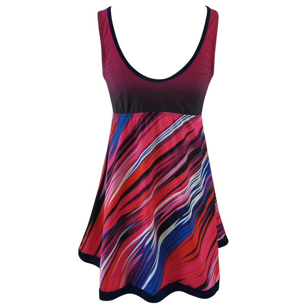 Красный сексуальный купальник танкини с пуш ап 2020 женский большого размера юбки