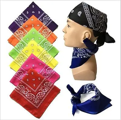 New Fashion Extra Large Print Bandana Bikers Head Scarf in 8 Colours Soft Lightweight