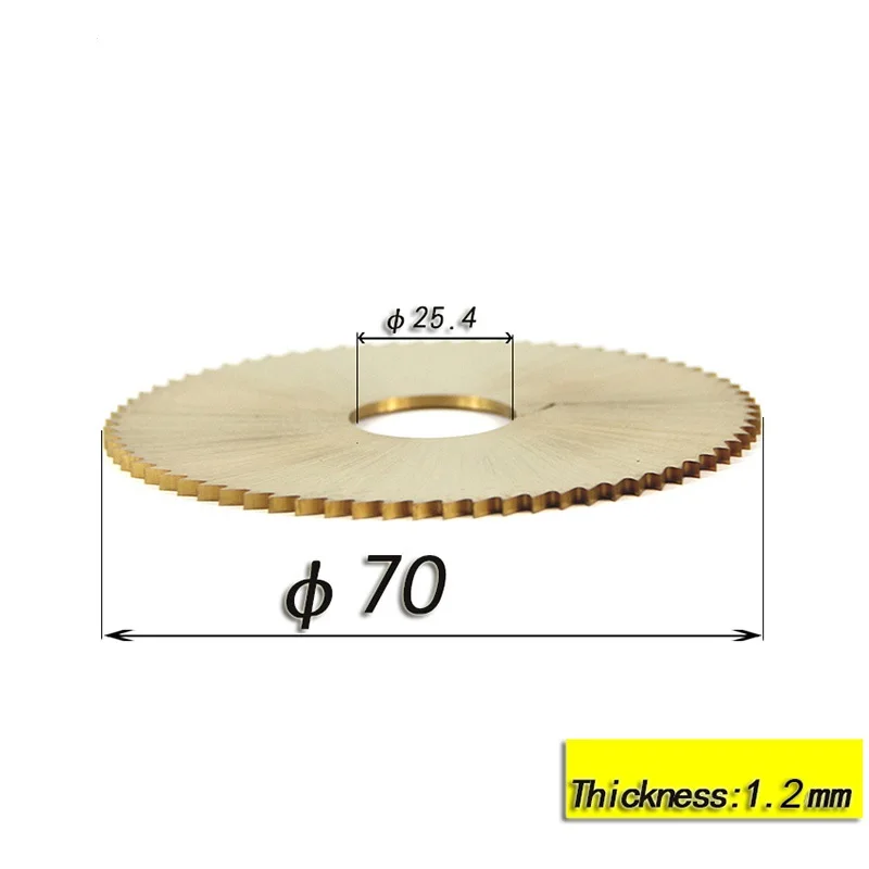 1 шт. 70x25,4x1,2mm 72T ключ лезвие машины для Wenxing копировально-фрезерный станок для обработки замочных ключей Титан покрытием Ключ режущая пластина HSS нож для циркулярной пилы