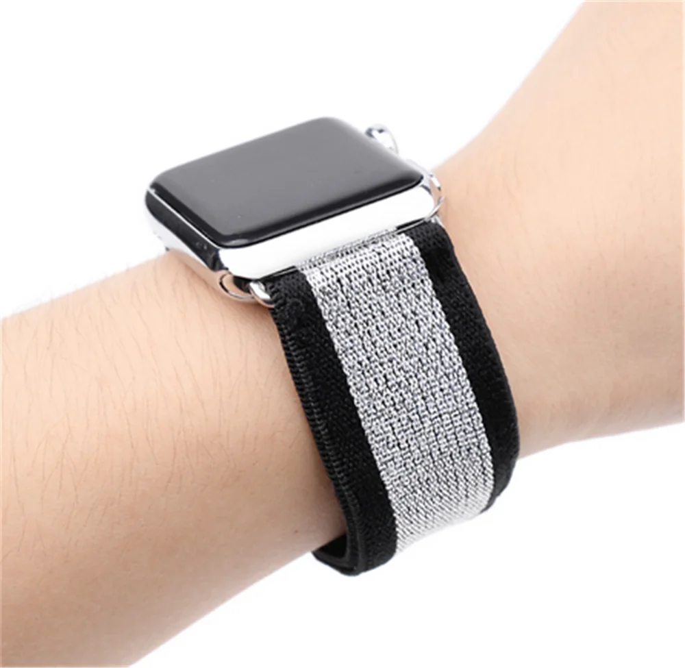 Эластичный спортивный ремешок для apple watch band 40 мм 38 44 42 iwatch series 5/4/3/2/1 двухслойный