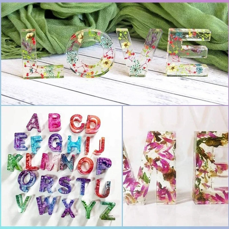 

1 Set Crystal Epoxy Resin Mold Alphabet Letter Number Keychain Pendant Casting Silicone Mould DIY Crafts Jewelry Making Tools