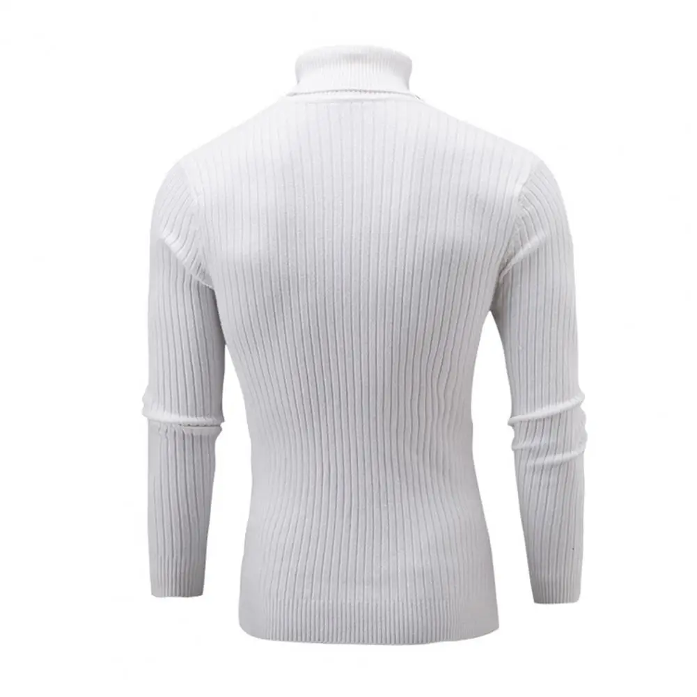 

Solid Color Long Sleeve Knitted Sweater All-matched Turtleneck Twist Men Sweater Pullover for Autumn Winter