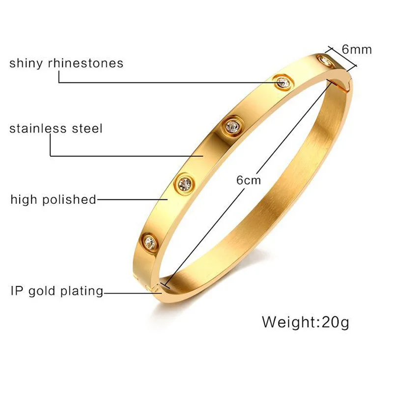 Браслет женский из розового золота с кристаллами | Украшения и аксессуары