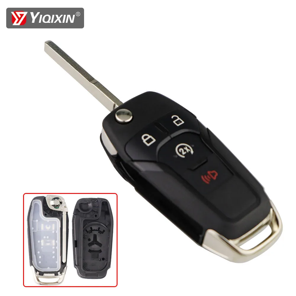 Откидной смарт-ключ YIQIXIN с 4 кнопками для Ford F150 F250 F350 Ranger Explorer KA Fiesta Mondeo Focus Everest Edge
