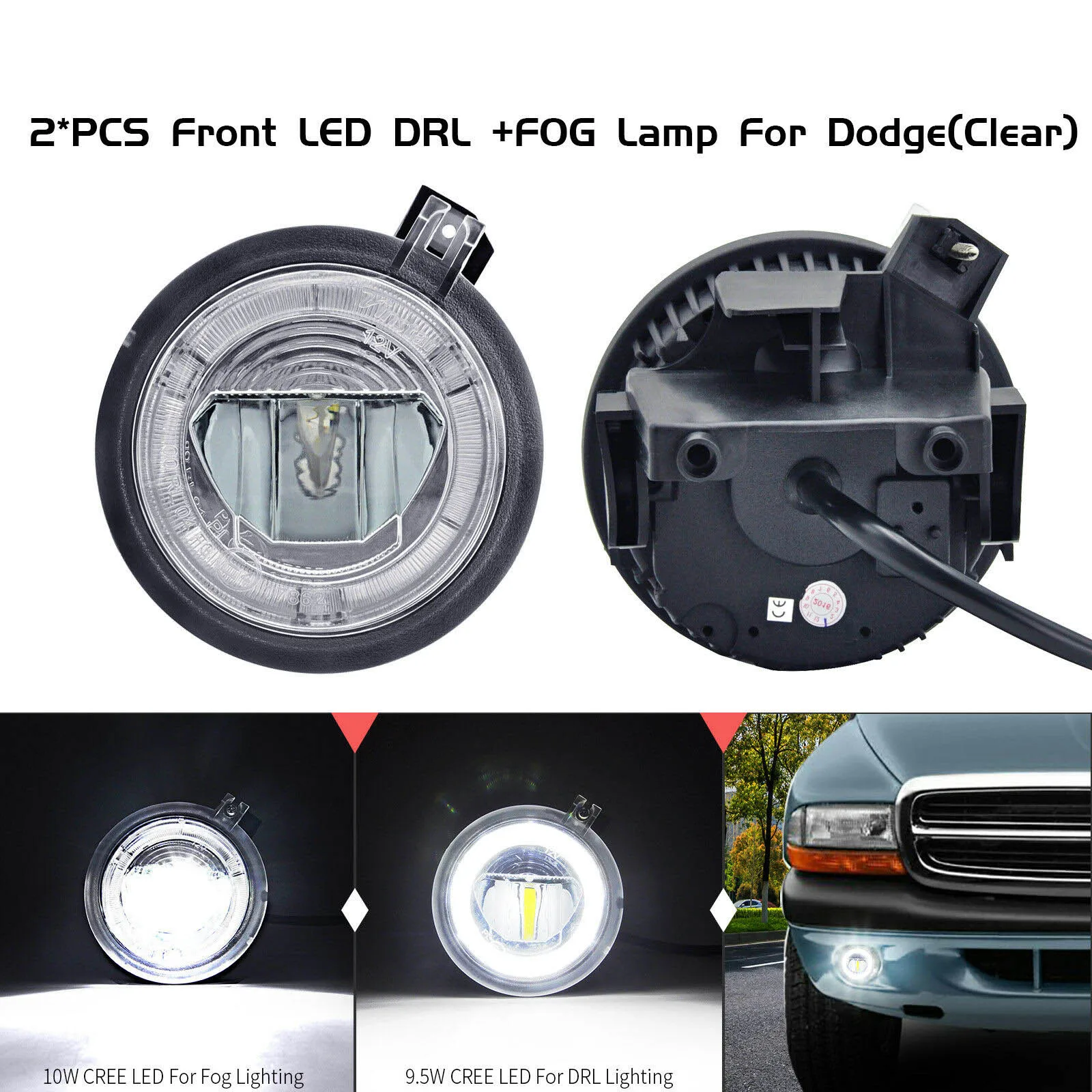 Светодиодные противотуманные фары с кольцом Halo для Dodge Dakota 2001 2004 Durango 2003 высокой