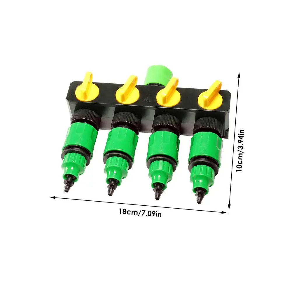 

Garden Faucet Splitter with Shut Off Valves for Flower Planting Gardening Hose Splitter Adapter 4-way Water Hose Quick Connector