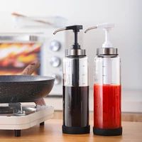sauce syrup dispenser bottle glass olive oil dispenser with wide neck press pumps head kitchen supplies home