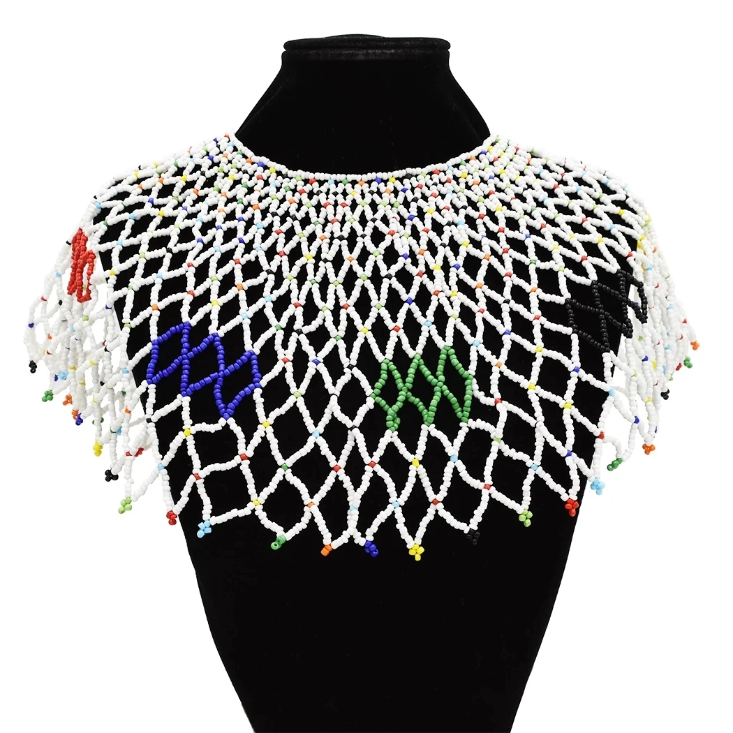 

Colorful Resin Hand-made Beads Statement Necklaces Beaded Necklaces For Women Fashion Sexy Shoulder Cape Body Jewelry