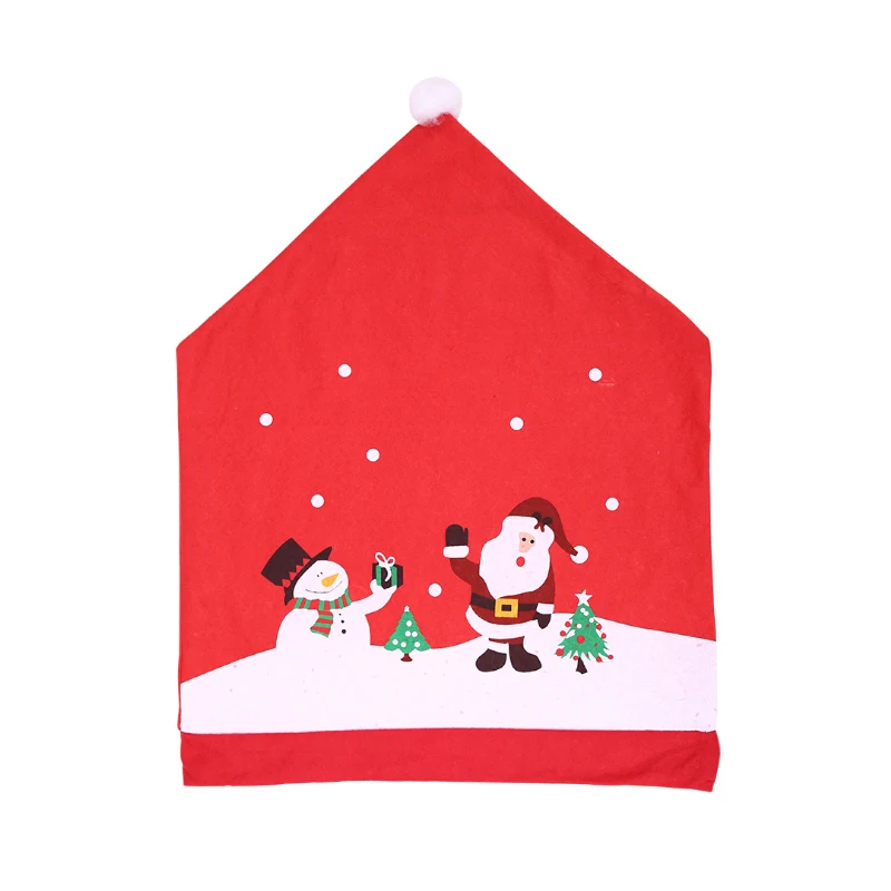 

2PC Christmas Chair Covers Red Santa Claus Hat Dinner Table Chair Cover Christmas Holiday Party Home Decoration New Year Navidad