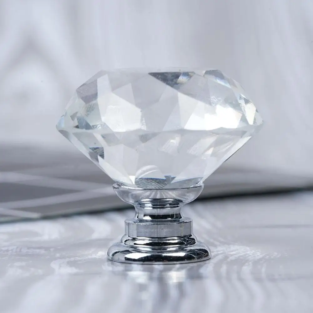 

Door Handle Crystal Glass Alloy Door Drawer Cabinet Handle Wardrobe Pull Y5W9