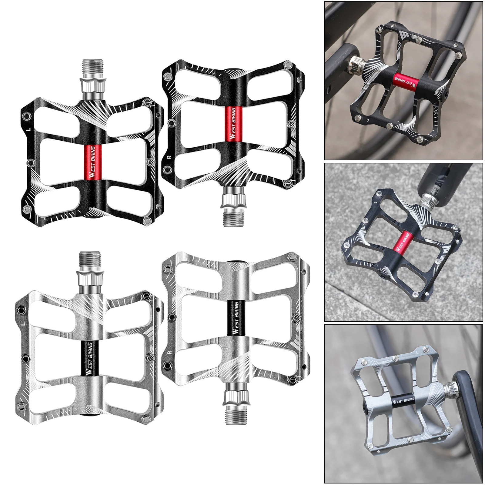 

Flat Bike Pedals MTB Road 9/16" Bicycle Pedals Cycle Replacement Parts