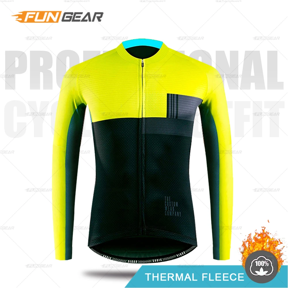 JERSEYS Зимняя одежда для велоспорта, Мужская футболка с длинным рукавом для верховой езды, комплект из теплого флиса, Майо, Ropa Ciclismo Invierno, теплая одежда - Цвет: JERSEYS