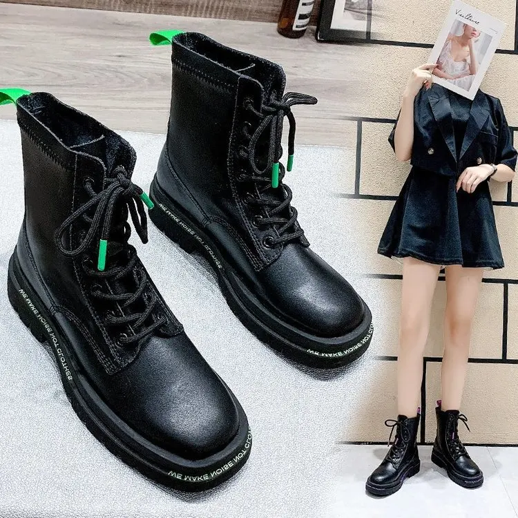 

Inner Increased Martin Boots Women Spring and Autumn Single Boots Thick-soled Thin Chelsea Short Boots