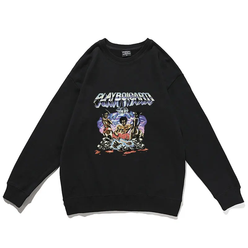 

Regular High Street Round Neck Men Women Sweatshirt Awesome Hip Hop Playboi Carti Sweatshirts Mens Oversized 2pac Rap Pullover