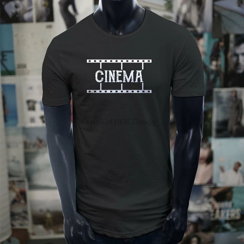 

MOVIE STUDIO DIRECTOR SCENES Mens Black Extended Long T-Shirt CINEMA FILM WHITE