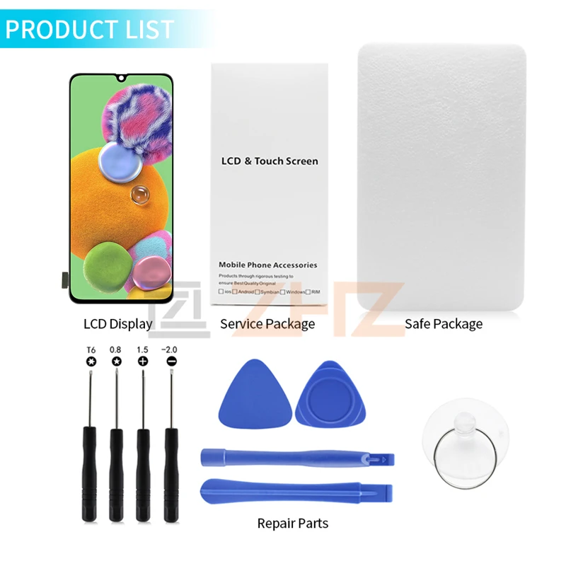 Super AMOLED para Samsung galaxy A90 5g lcd A908F/DS A908B A908N, montaje de digitalizador con pantalla t&aacute;ctil, piezas de repuesto-4