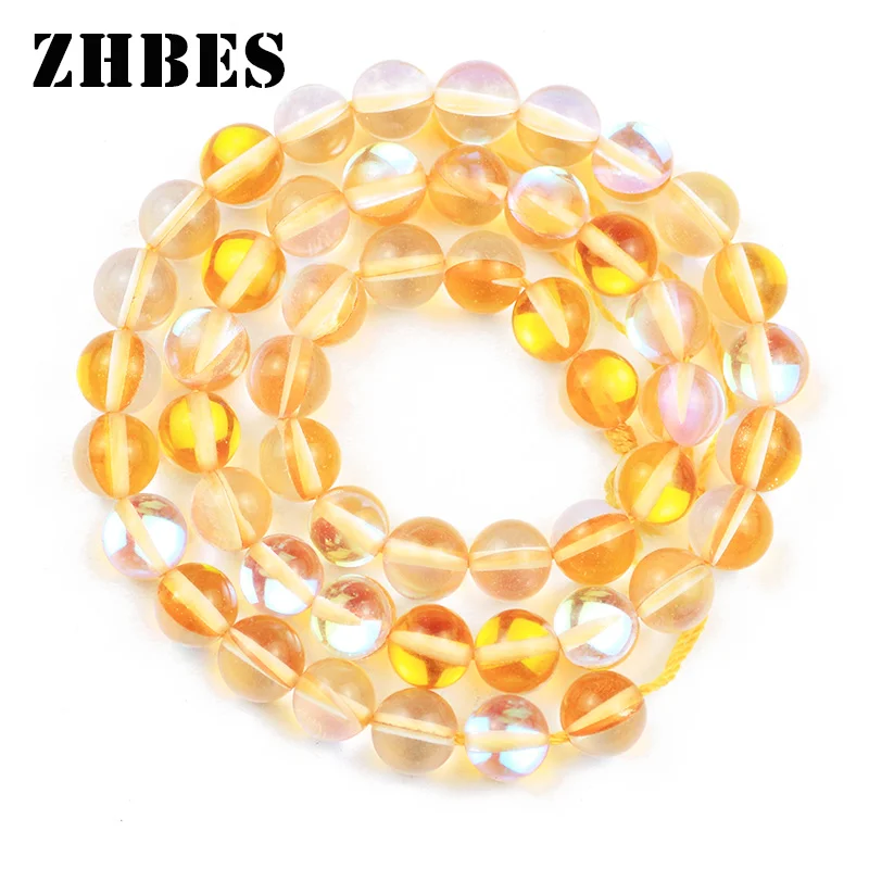 

Yellow Flash Stone Natural Synthetic Labradorite Stone Round Spacers Loose Beads 6/8/10MM Beads Jewelry Making Bracelet DIY