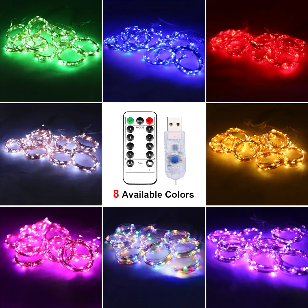 

LED Curtain Lights String Fairy Light For Room Remote Outdoor USB Control New Year Home Decor Christmas Lights Holiday Lighting
