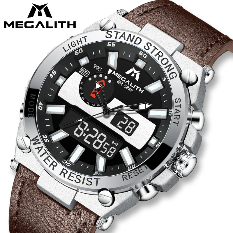 

MEGALITH Men Sports Chronograph Watches Luminous Waterproof Quartz Watch Male Military Clock Wrist Watch Relogio Masculino 2021